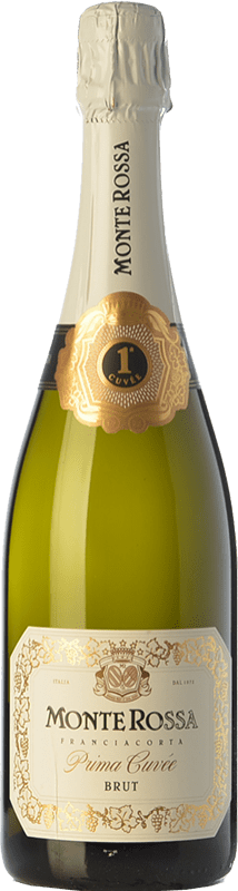 26,95 € Kostenloser Versand | Weißer Sekt Monte Rossa Prima Cuvée Brut D.O.C.G. Franciacorta Lombardei Italien Spätburgunder, Chardonnay, Weißburgunder Flasche 75 cl