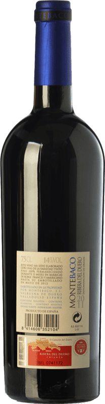 19,95 € Free Shipping | Red wine Montebaco Crianza D.O. Ribera del Duero Castilla y León Spain Tempranillo Bottle 75 cl