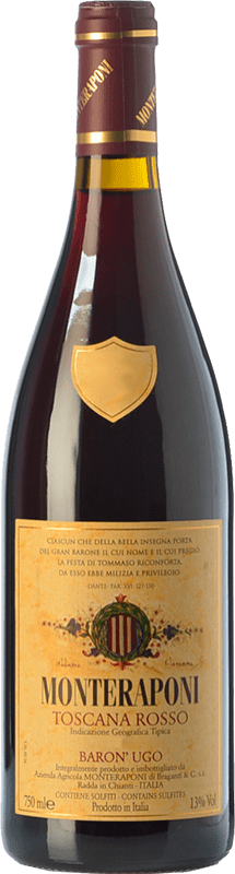 72,95 € Envoi gratuit | Vin Rouge Monteraponi Baron'Ugo I.G.T. Toscana Toscane Italie Sangiovese, Colorino, Canaiolo Eco Biologique Bouteille 75 cl