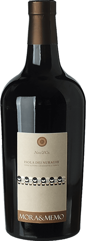 19,95 € Бесплатная доставка | Красное вино Mora & Memo Nau & Co I.G.T. Isola dei Nuraghi Sardegna Италия Cabernet Sauvignon — Каберне Совиньон, Cannonau — Каннонау Бутылка 75 cl