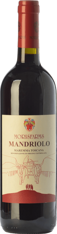 14,95 € Бесплатная доставка | Красное вино Morisfarms Mandriolo D.O.C. Maremma Toscana Тоскана Италия Syrah — Сира, Cabernet Sauvignon — Каберне Совиньон, Sangiovese — Санджовезе, Petit Verdot 75 cl