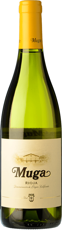 15,95 € Envio grátis | Vinho branco Muga Fermentado en Barrica Crianza D.O.Ca. Rioja La Rioja Espanha Viura, Malvasía Garrafa 75 cl