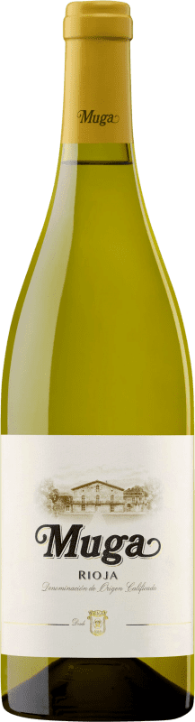 14,95 € Envio grátis | Vinho Branco Muga Fermentado en Barrica D.O.Ca. Rioja La Rioja Espanha Viura, Malvasia 75 cl