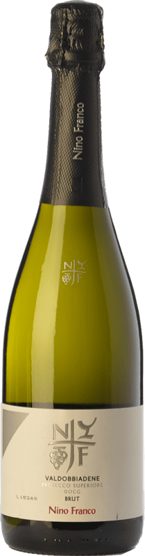 16,95 € Бесплатная доставка | Белое игристое вино Nino Franco Brut — брют D.O.C.G. Prosecco di Conegliano-Valdobbiadene Treviso Италия Glera — Глера Бутылка 75 cl