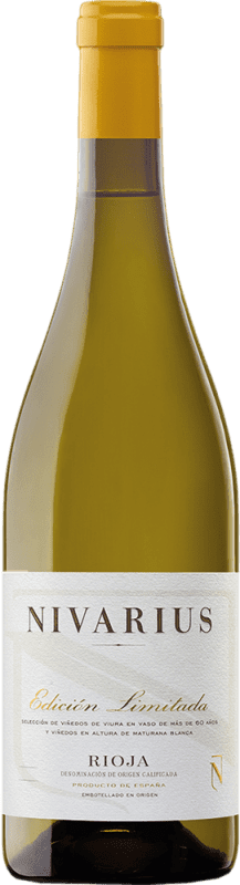 24,95 € Spedizione Gratuita | Vino bianco Nivarius Crianza D.O.Ca. Rioja La Rioja Spagna Viura, Tempranillo Bianco, Maturana Bianca Bottiglia 75 cl