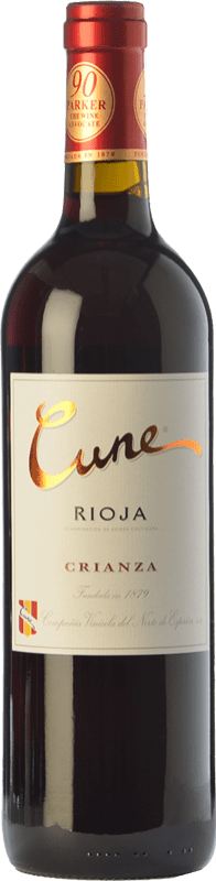 9,95 € Envio grátis | Vinho tinto Norte de España - CVNE Cune Crianza D.O.Ca. Rioja La Rioja Espanha Tempranillo, Grenache, Mazuelo Garrafa 75 cl