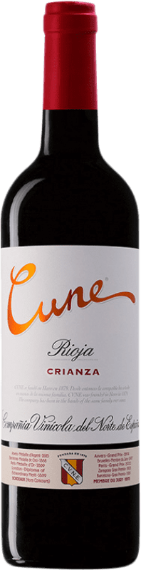 8,95 € 送料無料 | 赤ワイン Norte de España - CVNE Cune 高齢者 D.O.Ca. Rioja ラ・リオハ スペイン Tempranillo, Grenache, Mazuelo ボトル 75 cl