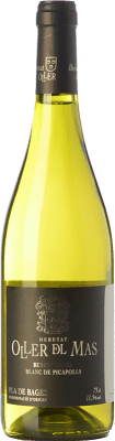 13,95 € Free Shipping | White wine Oller del Mas Bernat Blanc de Picapolls D.O. Pla de Bages Catalonia Spain Picapoll Black, Picapoll Bottle 75 cl