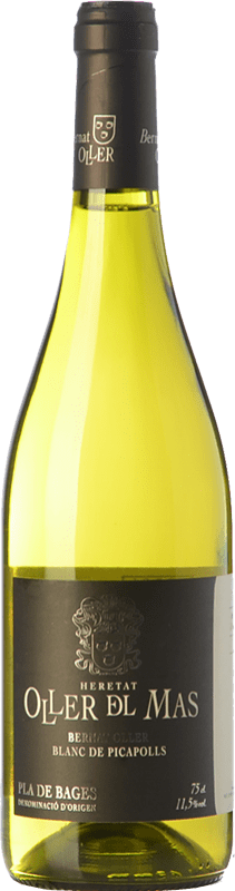 24,95 € Бесплатная доставка | Белое вино Oller del Mas Bernat Blanc de Picapolls D.O. Pla de Bages Каталония Испания Picapoll — Пикаполь Eco — Эко Био Органический Бутылка 75 cl