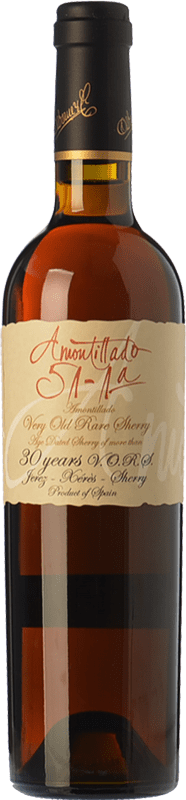 79,95 € Free Shipping | Fortified wine Osborne Sherry Amontillado 51.1 V.O.R.S. Very Old Rare Sherry D.O. Manzanilla-Sanlúcar de Barrameda Andalusia Spain Palomino Fino Medium Bottle 50 cl