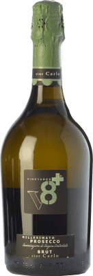 15,95 € Бесплатная доставка | Белое игристое вино Ottopiù V8+ Sior Carlo Brut — брют D.O.C. Prosecco Венето Италия Glera — Глера бутылка 75 cl