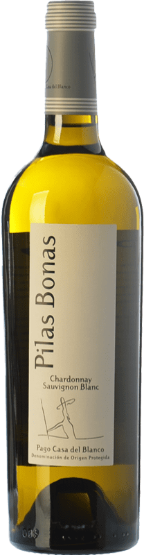 5,95 € Free Shipping | White wine Casa del Blanco Pilas Bonas D.O.P. Vino de Pago Casa del Blanco Castilla la Mancha Spain Chardonnay, Sauvignon White Bottle 75 cl