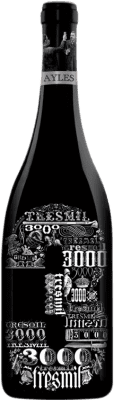 28,95 € Free Shipping | Red wine Pago de Aylés Tres de 3000 Aged D.O. Cariñena Aragon Spain Merlot, Grenache, Cabernet Sauvignon Bottle 75 cl