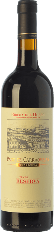 49,95 € 免费送货 | 红酒 Pago de Carraovejas 预订 D.O. Ribera del Duero 卡斯蒂利亚莱昂 西班牙 Tempranillo, Merlot, Cabernet Sauvignon 瓶子 75 cl