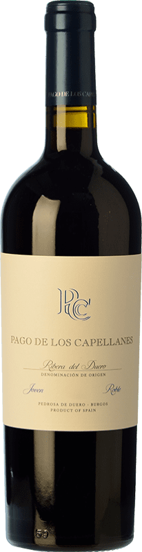 21,95 € Spedizione Gratuita | Vino rosso Pago de los Capellanes Quercia D.O. Ribera del Duero Castilla y León Spagna Tempranillo Bottiglia 75 cl