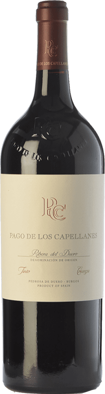 21,95 € Free Shipping | Red wine Pago de los Capellanes Crianza D.O. Ribera del Duero Castilla y León Spain Tempranillo, Cabernet Sauvignon Magnum Bottle 1,5 L