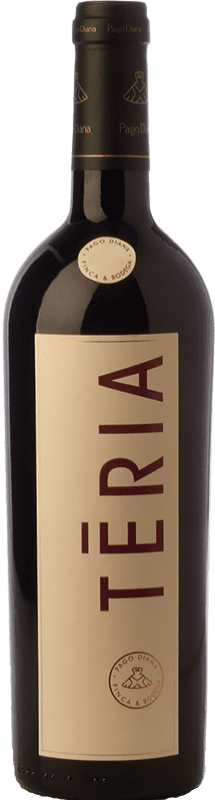 14,95 € Free Shipping | Red wine Pago Diana Teria Aged D.O. Catalunya Catalonia Spain Tempranillo, Merlot, Cabernet Sauvignon Bottle 75 cl