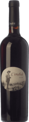 11,95 € Envio grátis | Vinho tinto Pagos de Hí­bera L'Indià Carvalho D.O. Terra Alta Catalunha Espanha Grenache, Carignan Garrafa 75 cl