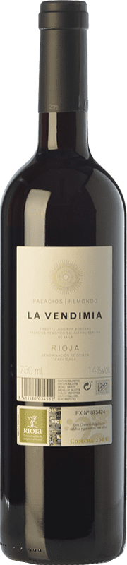 10,95 € Free Shipping | Red wine Palacios Remondo La Vendimia Joven D.O.Ca. Rioja The Rioja Spain Tempranillo, Grenache Bottle 75 cl
