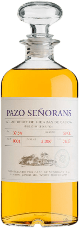 25,95 € Kostenloser Versand | Kräuterlikör Pazo de Señorans Hierbas D.O. Orujo de Galicia Galizien Spanien Medium Flasche 50 cl