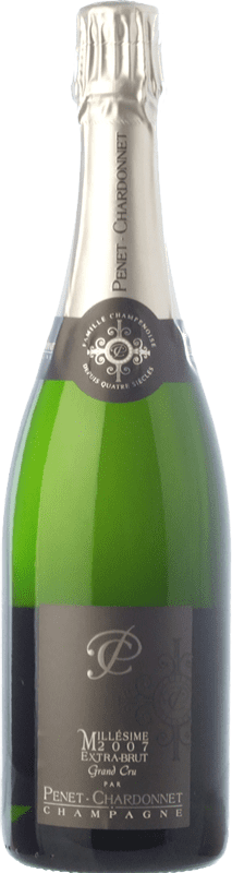 48,95 € Envio grátis | Espumante branco Penet-Chardonnet Millésimé Grand Cru E Brut Reserva A.O.C. Champagne Champagne França Pinot Preto, Chardonnay Garrafa 75 cl