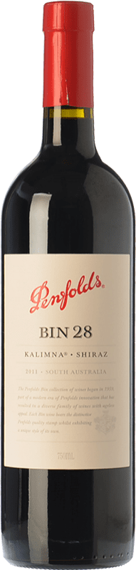 49,95 € Kostenloser Versand | Rotwein Penfolds Bin 28 Kalimna Shiraz Alterung I.G. Southern Australia Südaustralien Australien Syrah Flasche 75 cl