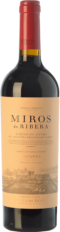 14,95 € 免费送货 | 红酒 Peñafiel Miros 岁 D.O. Ribera del Duero 卡斯蒂利亚莱昂 西班牙 Tempranillo 瓶子 75 cl