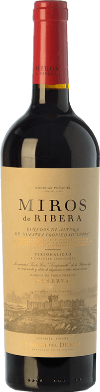 29,95 € Free Shipping | Red Wine Peñafiel Miros Reserve — Aged D.O. Ribera del Duero Castilla y León Spain Tempranillo Bottle 75 cl
