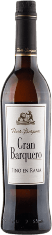 23,95 € 免费送货 | 加强葡萄酒 Pérez Barquero Gran Barquero Otoño Fino en Rama — 原桶菲诺 D.O. Montilla-Moriles 安达卢西亚 西班牙 Pedro Ximénez 中瓶装 50 cl
