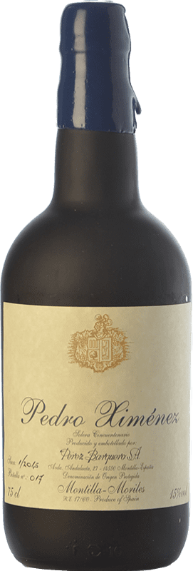 352,95 € Envío gratis | Vino Dulce Pérez Barquero 1955 PX Solera D.O. Montilla-Moriles Andalucía España Pedro Ximénez Botella 75 cl