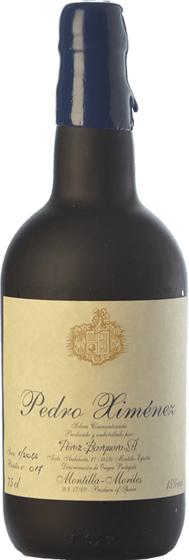 319,95 € Envío gratis | Vino dulce Pérez Barquero Solera 1955 PX D.O. Montilla-Moriles Andalucía España Pedro Ximénez Botella 75 cl