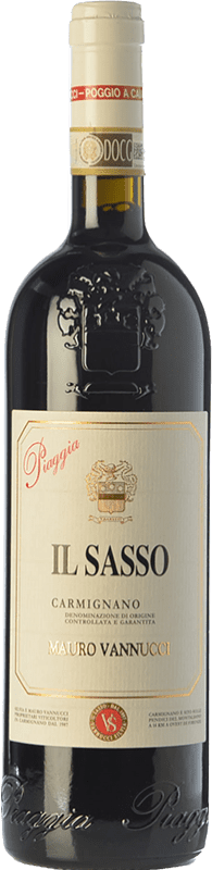 41,95 € Envío gratis | Vino tinto Piaggia Il Sasso D.O.C.G. Carmignano Toscana Italia Merlot, Cabernet Sauvignon, Sangiovese, Cabernet Franc Botella 75 cl