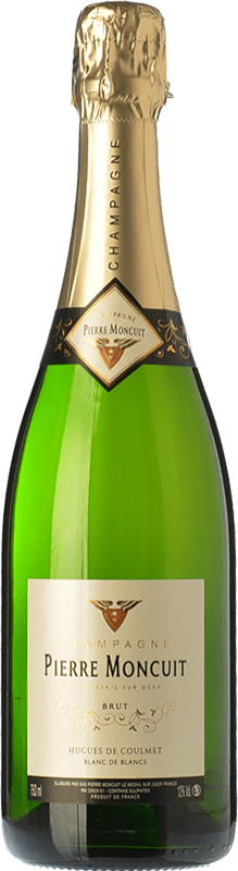 58,95 € Бесплатная доставка | Белое игристое Pierre Moncuit Blanc de Blancs Hugues de Coulmet A.O.C. Champagne шампанское Франция Chardonnay бутылка 75 cl