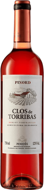 6,95 € Envio grátis | Vinho rosé Pinord Clos de Torribas Rosat D.O. Penedès Catalunha Espanha Tempranillo, Merlot, Cabernet Sauvignon Garrafa 75 cl