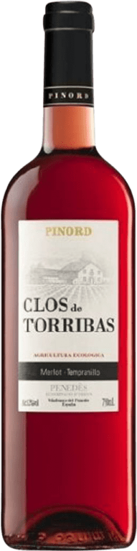 8,95 € Free Shipping | Rosé wine Pinord Clos de Torribas Rosat D.O. Penedès Catalonia Spain Tempranillo, Merlot, Cabernet Sauvignon Organic Bottle 75 cl