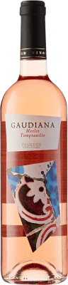 6,95 € 免费送货 | 玫瑰酒 Pinord Gaudiana Rosat 年轻的 D.O. Penedès 加泰罗尼亚 西班牙 Tempranillo, Merlot 瓶子 75 cl