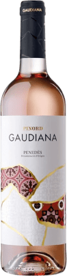 7,95 € Бесплатная доставка | Розовое вино Pinord Gaudiana молодое D.O. Penedès Каталония Испания Tempranillo — Темпранильо, Merlot — Мерло бутылка 75 cl