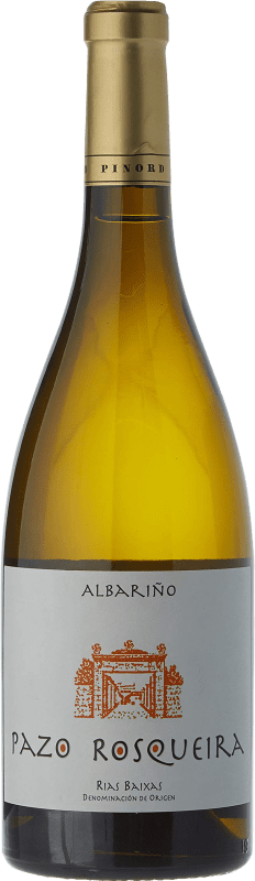 12,95 € Envío gratis | Vino blanco Pinord Pazo Rosqueira D.O. Rías Baixas Galicia España Albariño Botella 75 cl