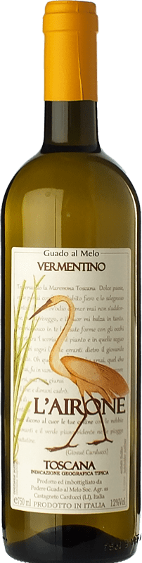 13,95 € 免费送货 | 白酒 Guado al Melo L' Airone I.G.T. Toscana 托斯卡纳 意大利 Vermentino 瓶子 75 cl