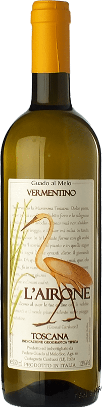 14,95 € Envío gratis | Vino Blanco Guado al Melo L' Airone I.G.T. Toscana Toscana Italia Vermentino 75 cl