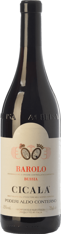 198,95 € Kostenloser Versand | Rotwein Aldo Conterno Bussia Cicala D.O.C.G. Barolo Piemont Italien Nebbiolo Flasche 75 cl