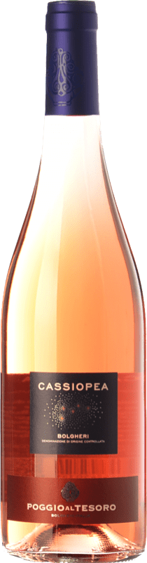12,95 € Spedizione Gratuita | Vino rosato Poggio al Tesoro Cassiopea D.O.C. Bolgheri Toscana Italia Merlot, Cabernet Franc Bottiglia 75 cl
