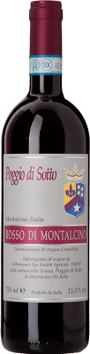 125,95 € Spedizione Gratuita | Vino rosso Poggio di Sotto D.O.C. Rosso di Montalcino Toscana Italia Sangiovese Bottiglia 75 cl