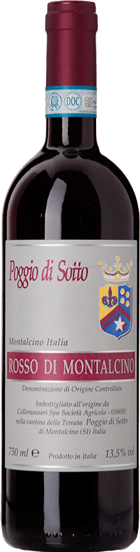 71,95 € 免费送货 | 红酒 Poggio di Sotto D.O.C. Rosso di Montalcino 托斯卡纳 意大利 Sangiovese 瓶子 75 cl
