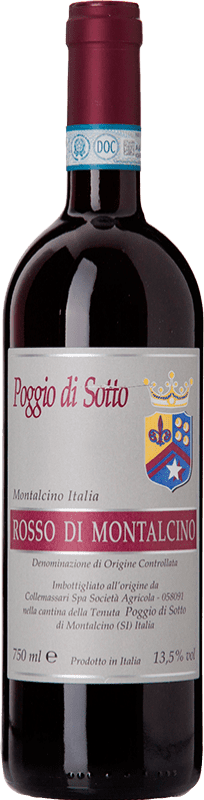 111,95 € Free Shipping | Red Wine Poggio di Sotto D.O.C. Rosso di Montalcino Tuscany Italy Sangiovese Eco — Organic 75 cl