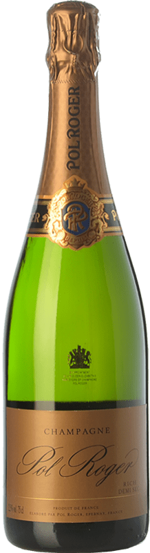 52,95 € Бесплатная доставка | Белое игристое Pol Roger Rich A.O.C. Champagne шампанское Франция Pinot Black, Chardonnay, Pinot Meunier бутылка 75 cl