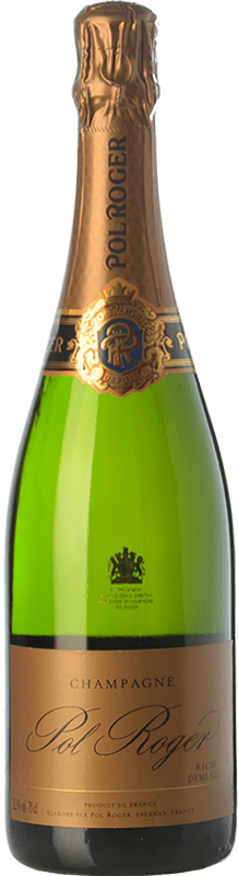61,95 € 送料無料 | 白のスパークリングワイン Pol Roger Rich A.O.C. Champagne シャンパン フランス Pinot Noir — ピノ・ノワール, Chardonnay — シャルドネ, Pinot Meunier — ピノ・ムニエ 75 cl