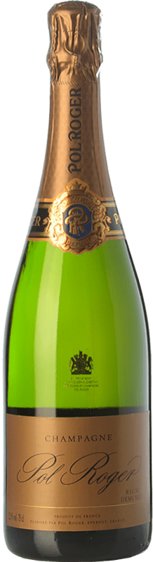 72,95 € Kostenloser Versand | Weißer Sekt Pol Roger Rich A.O.C. Champagne Champagner Frankreich Spätburgunder, Chardonnay, Pinot Meunier Flasche 75 cl