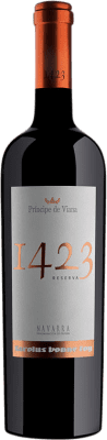 24,95 € 免费送货 | 红酒 Príncipe de Viana 1423 预订 D.O. Navarra 纳瓦拉 西班牙 Tempranillo, Merlot, Grenache, Cabernet Sauvignon 瓶子 75 cl
