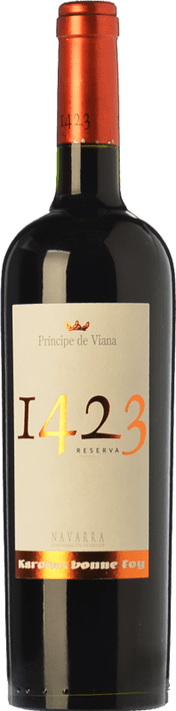 24,95 € Spedizione Gratuita | Vino rosso Príncipe de Viana 1423 Riserva D.O. Navarra Navarra Spagna Tempranillo, Merlot, Grenache, Cabernet Sauvignon Bottiglia 75 cl
